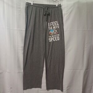 Top‎ Gun Mens Pajama Pants Gray Need For Speed Graphic Lounge Sleepwear Large